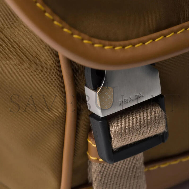 PRADA RE-NYLON AND SUEDE SHOULDER BAG 2VD066 (20*19*10cm)